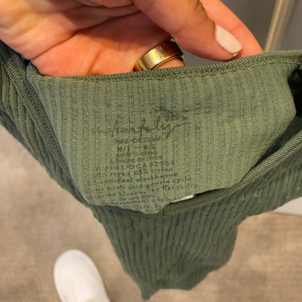 Army green free people tank top, size M/L